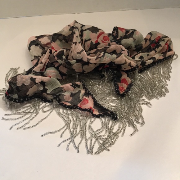 Beaded Vintage Looking Scarf - Picture 2 of 8